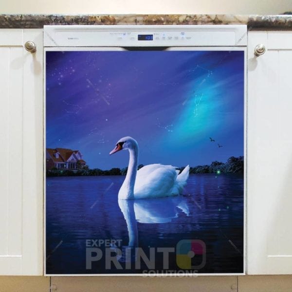 1016-midnight-swan-dishwasher-magnet Midnight Swan Dishwasher Sticker