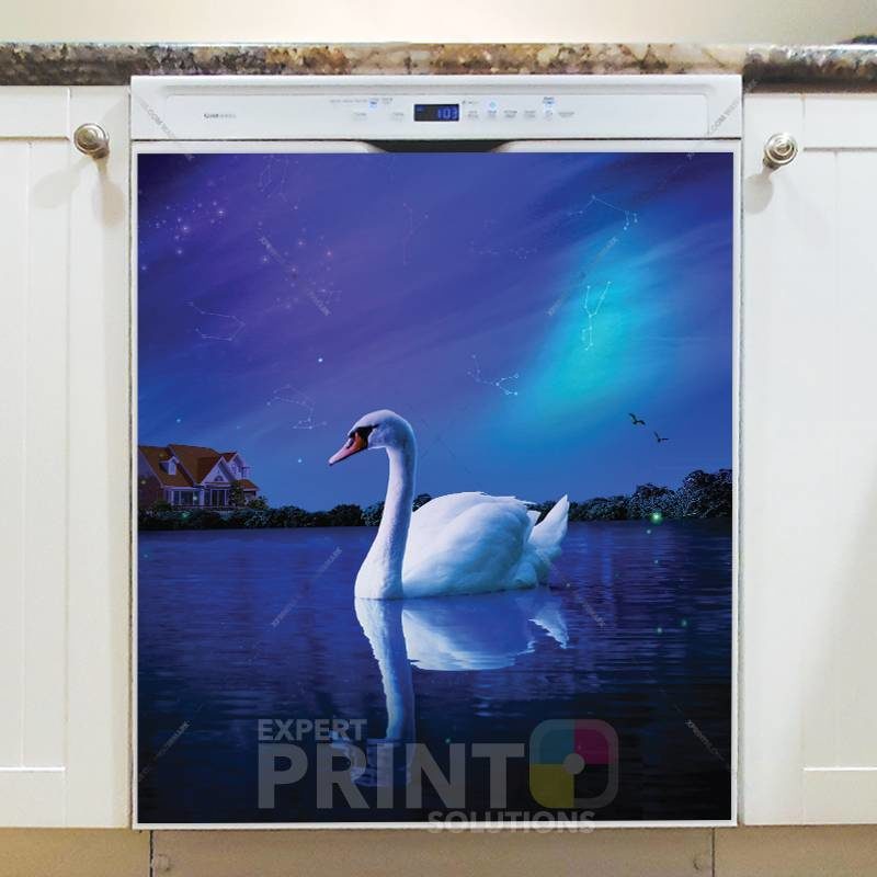 Midnight Swan Dishwasher Sticker