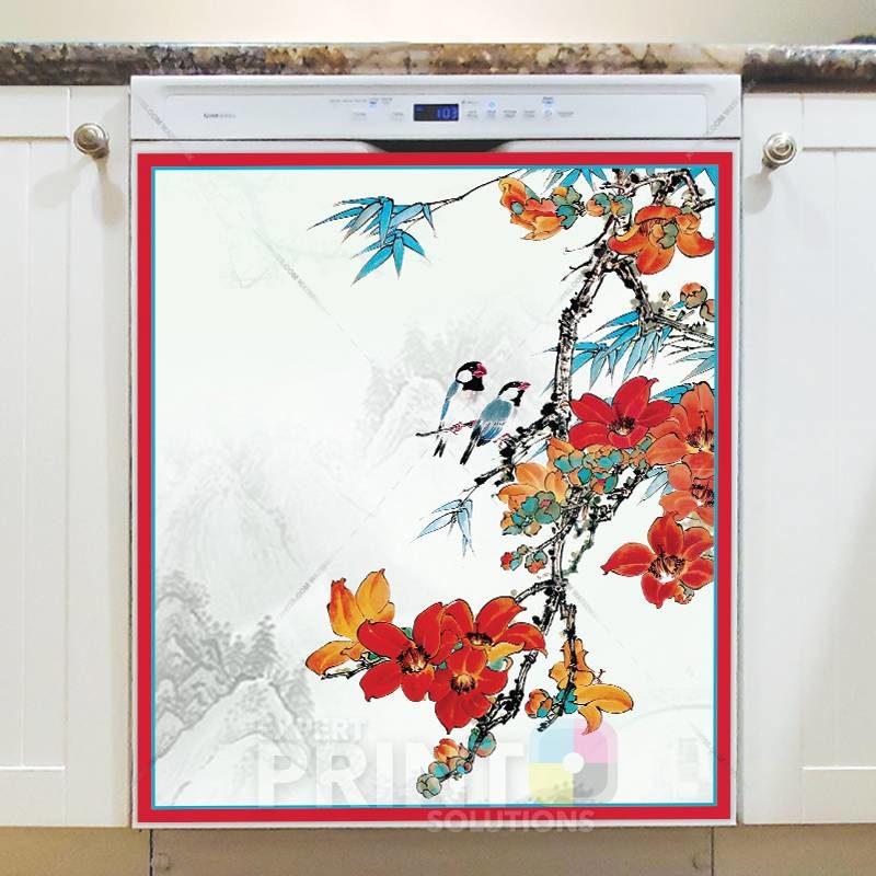 Little Birds on a Tree Branch Dishwasher Sticker