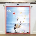 1044-dancing-cranes-dishwasher-magnet Dancing Cranes Dishwasher Sticker