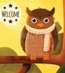 Cute Autumn Owl - Welcome Dishwasher Sticker