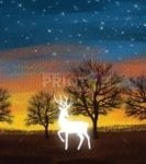 Glowing White Deer Dishwasher Sticker