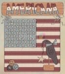 America ~ Prim USA Flag and Crow - Americana Dishwasher Sticker