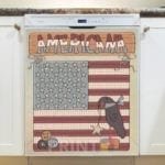 America ~ Prim USA Flag and Crow - Americana Dishwasher Sticker