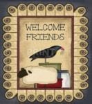 Prim Country Patriot Design #12 - Welcome Friends Dishwasher Sticker