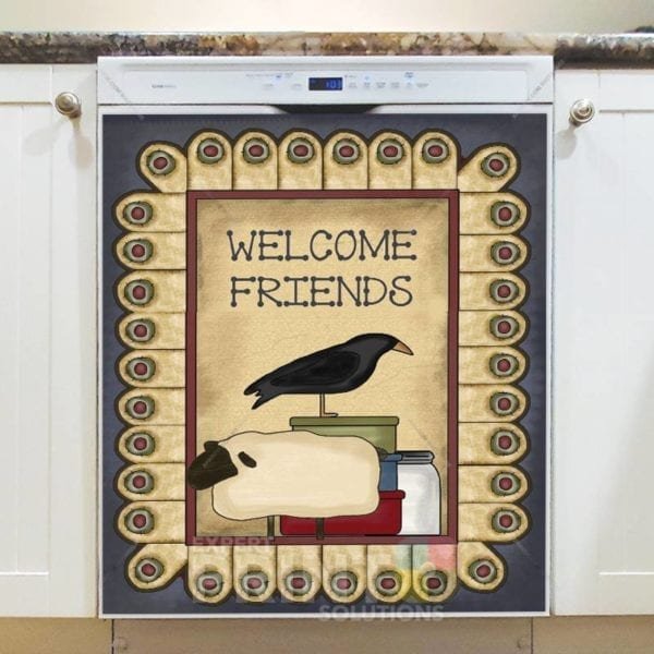 Prim Country Patriot Design #12 - Welcome Friends Dishwasher Sticker