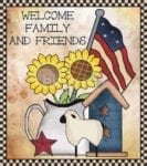 Prim Country Patriot Design #6 - Welcome Family and Friends Dishwasher Sticker