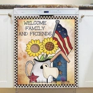 Prim Country Patriot Design #6 - Welcome Family and Friends Dishwasher Sticker