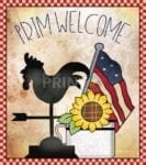 Prim Country Patriot Design #3 - Prim Welcome Dishwasher Sticker