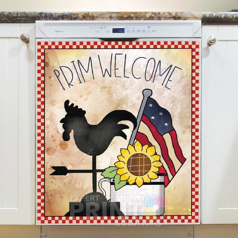 Prim Country Patriot Design #3 - Prim Welcome Dishwasher Sticker