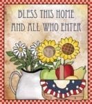 Prim Country Patriot Design #1 - Bless This Home and All Who Enter Dishwasher Sticker