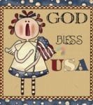 God Bless USA ~ Prim Angel Dishwasher Sticker