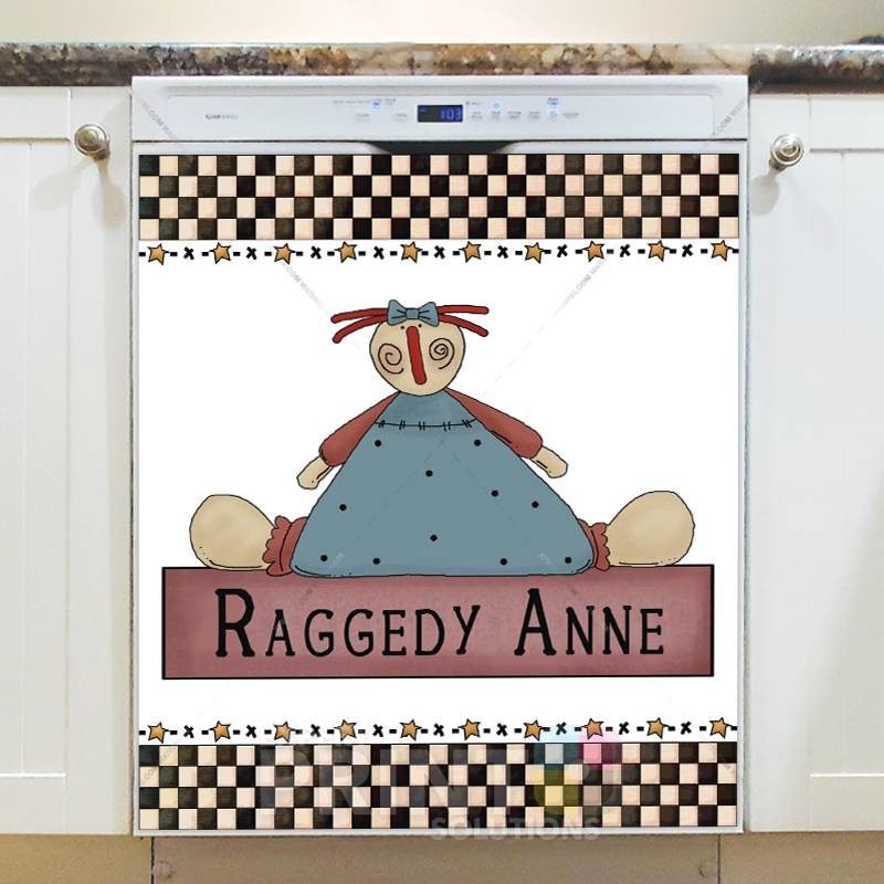 Primitive Country Raggedy Anne Dishwasher Sticker