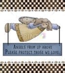 Primitive Country Garden Angel #4 - Angels from Up Above Please Protect Those We Love Dishwasher Sticker