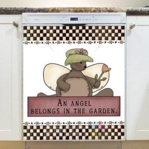 Primitive Country Garden Angel #3 - An Angel Belongs in the Garden Dishwasher Sticker