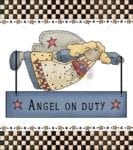 Primitive Country Garden Angel #2 - Angel on Duty Dishwasher Sticker