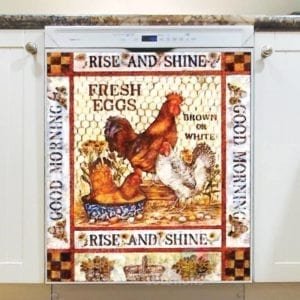 Vintage Country Farm Labels #7 - Rise and Shine - Fresh Eggs - Good Morning Dishwasher Sticker