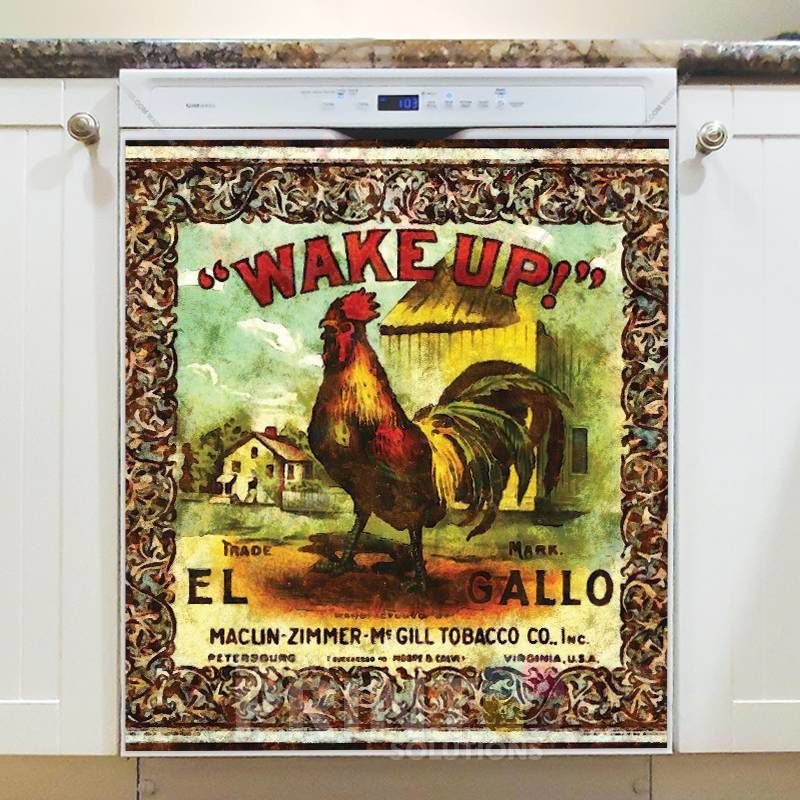 Beautiful Vintage Labels #8 - Wake Up Dishwasher Sticker