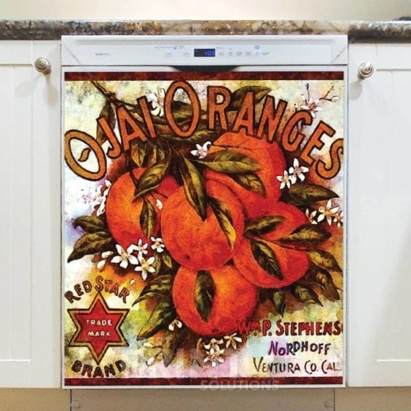 Beautiful Vintage Labels #5 - Ojai Oranges Dishwasher Sticker