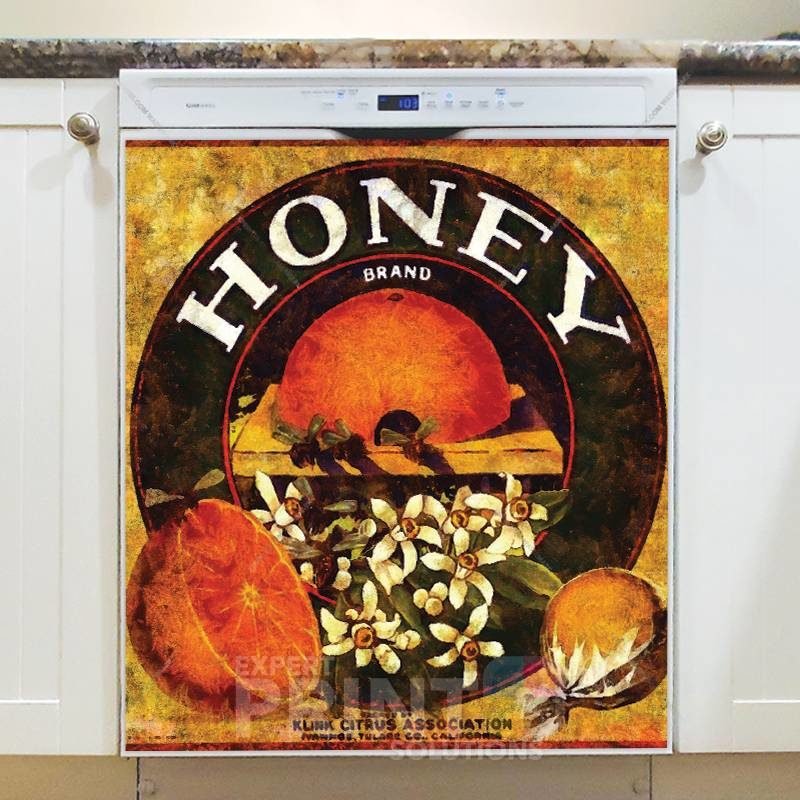 Beautiful Vintage Labels #4 - Honey Brand Dishwasher Sticker