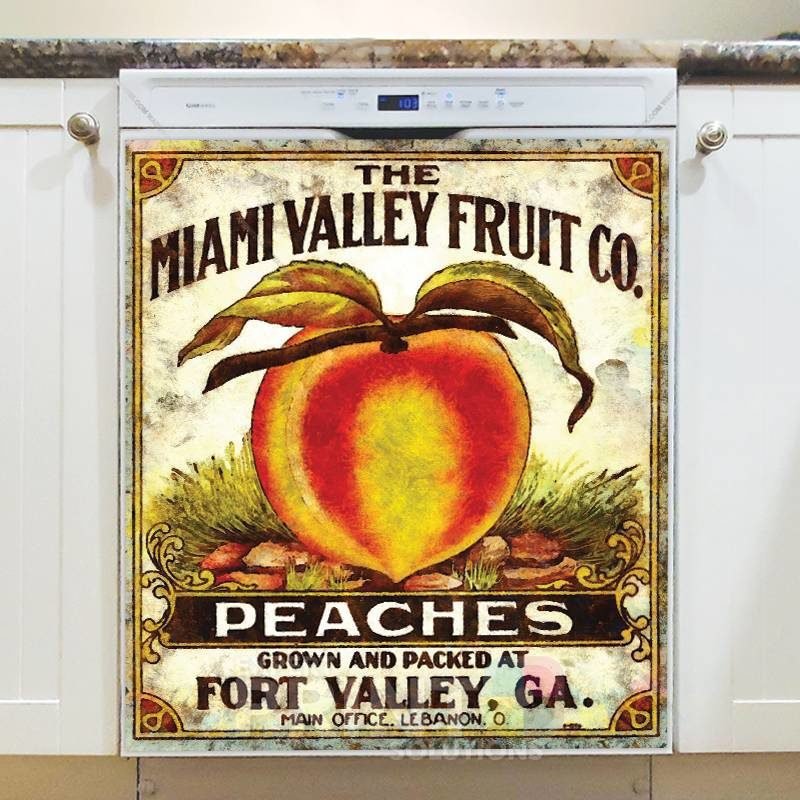 Beautiful Vintage Labels #3 - The Miami Valley Fruit Co. - Peaches Dishwasher Sticker