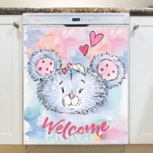 Lovely Little Mouse Head - Welcome Dishwasher Sticker