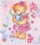 Lovely Teddy Bear Girl Dishwasher Sticker