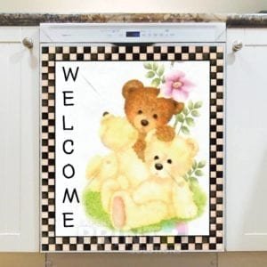 Welcome with Teddy Bears Dishwasher Sticker