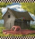 Old Farm and a Red Truck Dishwasher Sticker