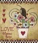 Cute Prim Garden #8 - Love Blooms Here Dishwasher Sticker