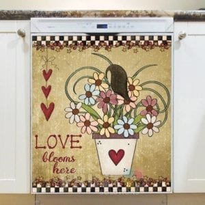 Cute Prim Garden #8 - Love Blooms Here Dishwasher Sticker
