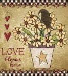 Cute Prim Garden #7 - Love blooms Here Dishwasher Sticker