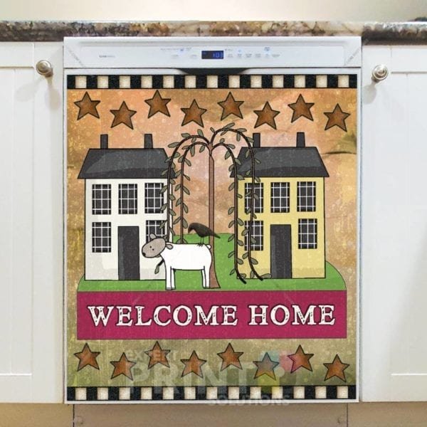 Prim Country Saltbox Houses #4 - Welcome Home Dishwasher Sticker