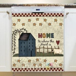 Prim Country Saltbox House #2 - Home is Where the Heart is Dishwasher Sticker