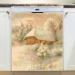 Christmas - Little Winter Cottage Dishwasher Sticker