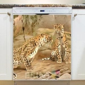 Beautiful Leopard Couple Dishwasher Sticker
