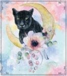 Black Panther with Flowers and the Moon #1 Dishwasher Sticker