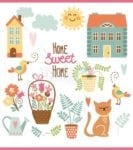 Home Sweet Home * Cute Garden Dishwasher Sticker