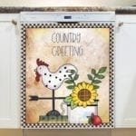 Cute Primitive Country Greeting Dishwasher Sticker