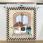 Cute Primitive Country Windows #6 Dishwasher Sticker