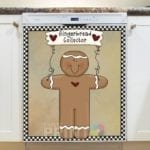 Cute Primitive Country Gingerbread Man #3 - Gingerbread Collector Dishwasher Sticker