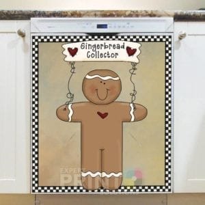 Cute Primitive Country Gingerbread Man #3 - Gingerbread Collector Dishwasher Sticker