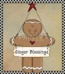 Cute Primitive Country Gingerbread Man #2 - Ginger Blessing Dishwasher Sticker