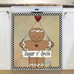 Cute Primitive Country Gingerbread Man #1 - Sugar n' Spice Dishwasher Sticker