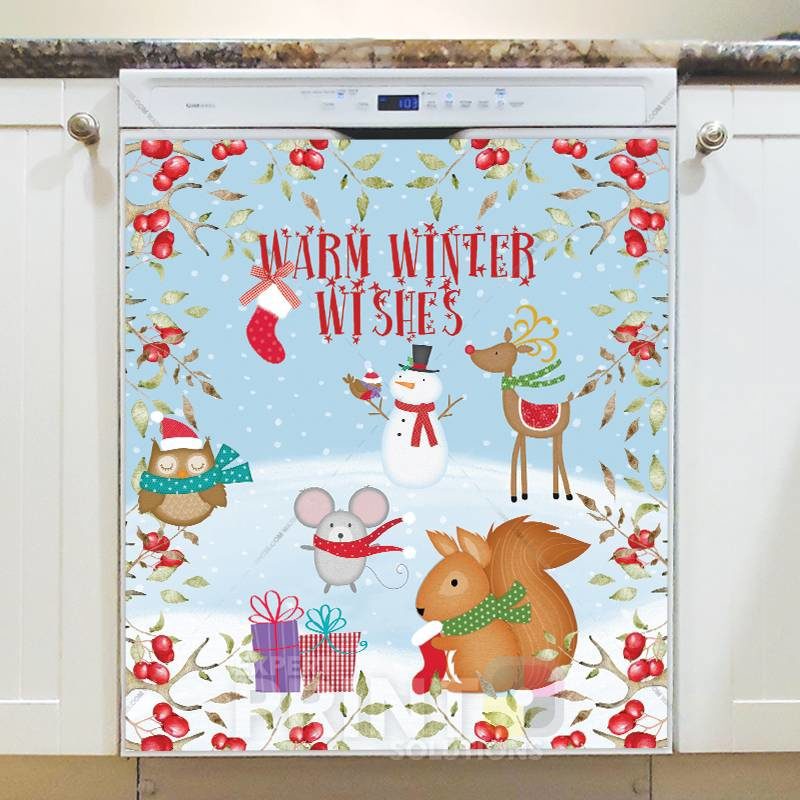 Christmas - Warm Winter Wishes #2 - Warm Winter Wishes Dishwasher Sticker