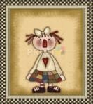 Cute Primitive Country Raggedy Ann with a Heart Dishwasher Sticker