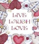 Cute Country Patchwork Design #5 - Live Laugh Love Dishwasher Sticker