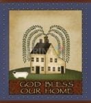 Primitive Country Little Cottage - God Bless Our Home Dishwasher Sticker