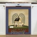 Primitive Country Little Cottage - God Bless Our Home Dishwasher Sticker