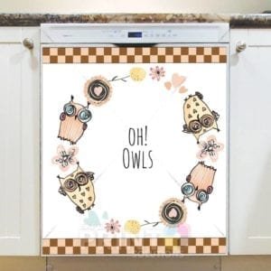 Cute Funny Owls #1 - Oh Owls Dishwasher Sticker